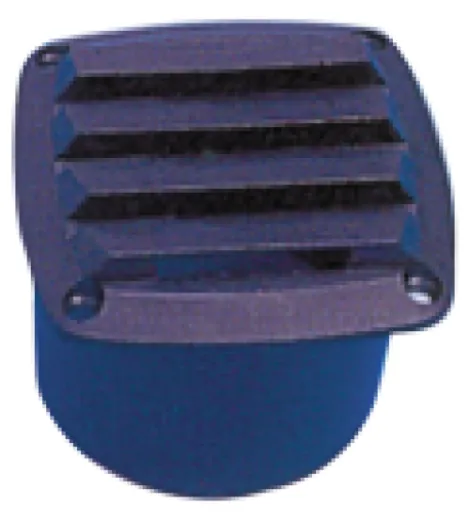 Kunststoff Lüftungsgitter, 85x85mm, Schlauchanschluß Ø75mm, Schwarz