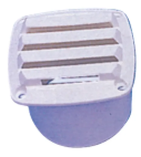 Kunststoff Lüftungsgitter, 85x85mm, Schlauchanschluß Ø75mm, Weiß