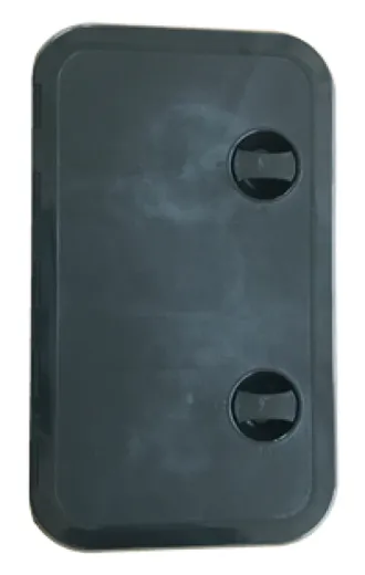 Kunststoff-Luke, 243x606mm, 2x Verschluß, 180°, Schwarz