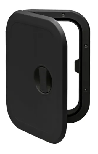 Kunststoff-Luke, 373x270mm, 180°, Abnehmbar, Schwarz