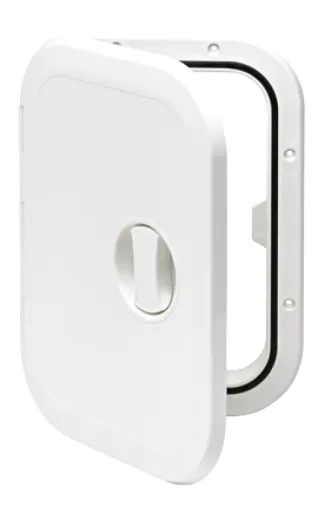 Kunststoff Luke, 373x270mm, 1x Verschluß, 180°, Weiß