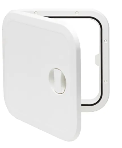 Kunststoff Luke, 373x373mm, 1x Verschluß, 180°, Weiß