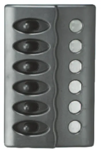 Kunststoff Schalttafel, 12v, 6-Schalter, Keine Sicherungen Mit Led-Indikator, Inkl. Labelsatz