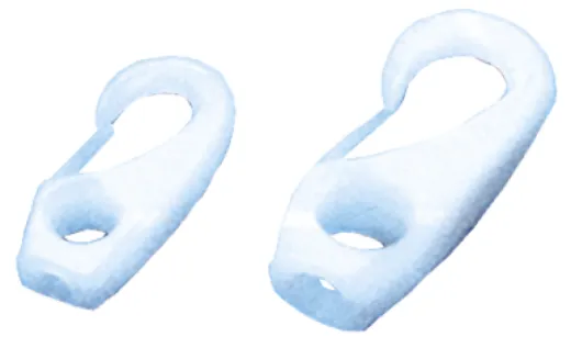 Kunststoff Schnapphaken, 8mm, Weiß