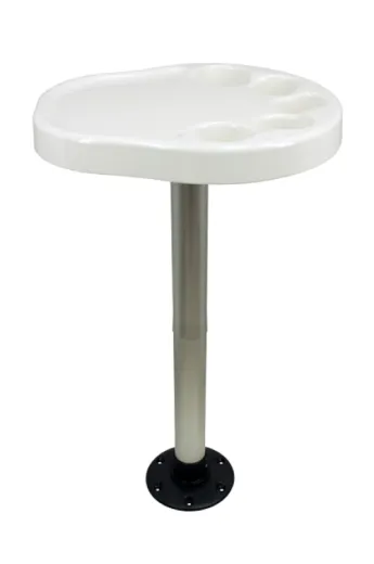 Kunststoff Tischplatte Satz Palm (450x390mm) Mit Aluminium Tischbein (H=685mm) Und Fuß