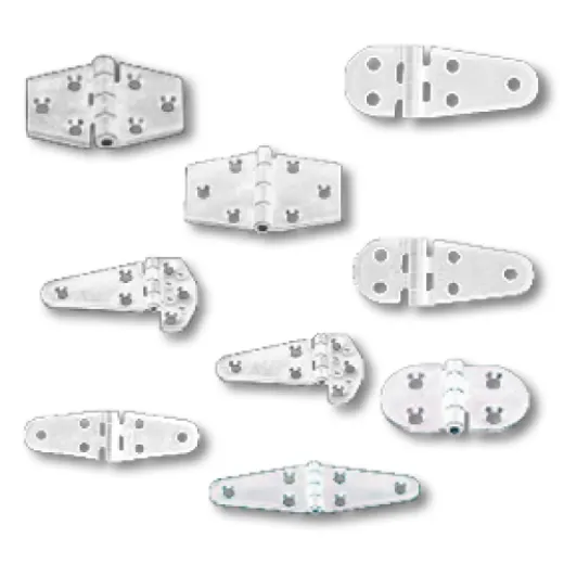 Kunststoffscharnier Polyamid, Halboval Weiß, 90x40mm, 270°