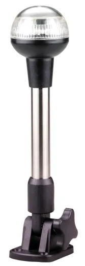 Led Navigations Stablaterne, 12v, 360°, Led 12x 5ø, Schwarzes Kunststoffgehäuse, Klare Linse