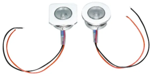 Led Orientierungsleuchte, Chrom, 12v/0,24w, Led 1x 5ø, 38x38mm