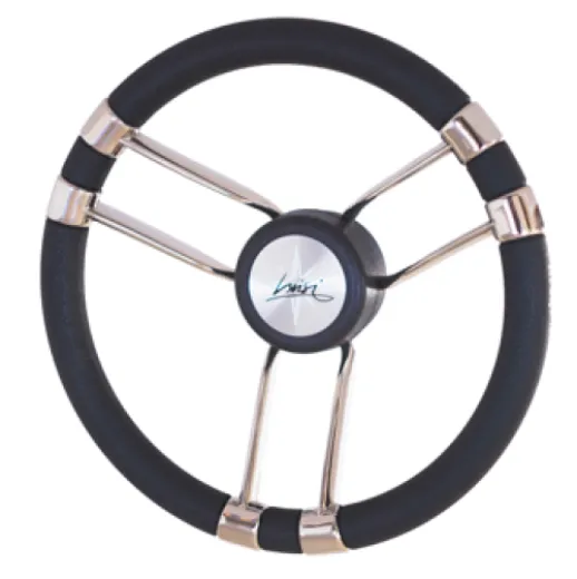 Lenkrad Nesea (Nautic) Ø350mm Edelstahl Speichen, Alu-Nabe