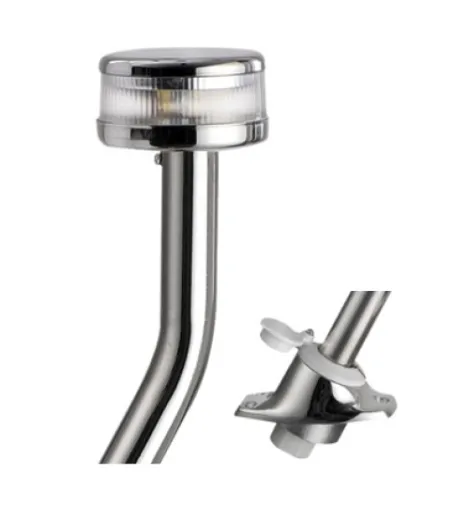 Lichtmast mit Evoled 360 (gekrümmt, 60 cm, Edelstahl, 12V, Oberflächen)