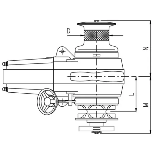 Lofrans Windlasses Ankerwinde Horizontal, Modell Falkon, 12mm, Iso-13mm Din766, 24v, 1700w, Mit Spillkopf