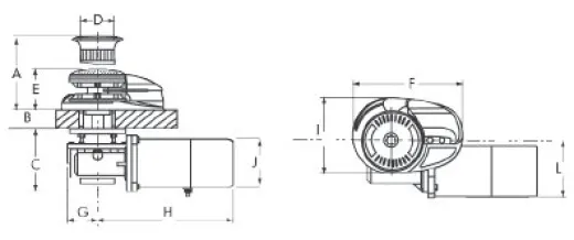 Lofrans Windlasses Ankerwinde Vertikal, Modell Project X3, 8mm, 12v, 1700w, Ohne Spillkopf