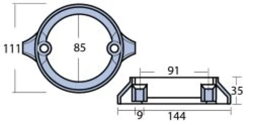 Magnesium Anode Ring Volvo Duo Prop 290