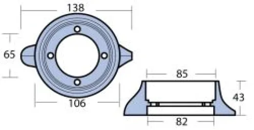 Magnesium Anode Ring Volvo Saildrive 110