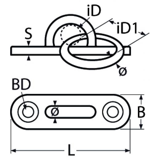Mastplatte oval mit Ring