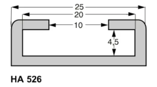 Mastschiene 19mm 2600mm gelocht