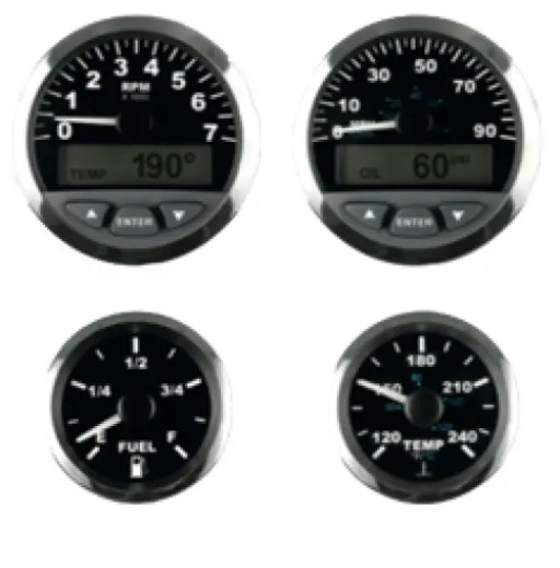 Matrix/Smartcraft Drehzahlmesser Mit Lcd, 7000 Umdr./Min., 3, Schwarz Mit Niro Rand