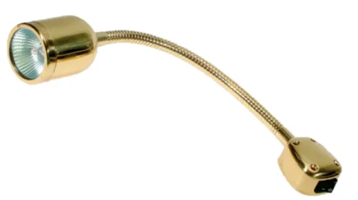 Messing Kartentischleuchte, Halogen, 12v/10w, Fußplatte Ø86mm, Mit Schalter