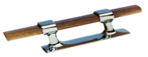 Messing-Verchromte Belegklampe Mit Mahagoniholzsteg, L=215mm (Lochabstand: 90mm)