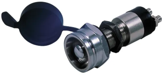 Messing-Verchromter Druck (Kontakt) Schalter, 30a, Bohrloch Ø14mm, Mit Abdeckkappe