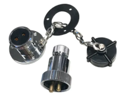 Messing-Verchromter Wasserdichter Stecker, 3a, 3-Anschlüsse, Komplett Mit Kunststoff Deckel