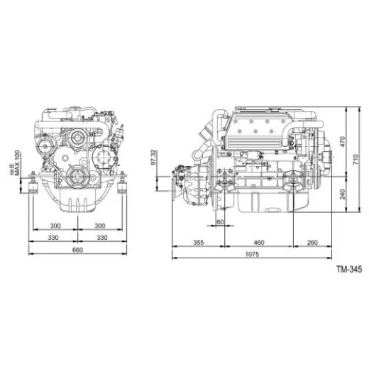 Solé Schiffsdiesel Mini 74 Mit Hydraulischem Wendegetriebe Tm93, R=2.40:1