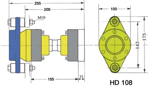 Hydradrive Typ Hd-108 Homokinetisches Antriebsystem, Satz, Mit Staudrucklager, Homokinetische Welle Und Adapterflansch