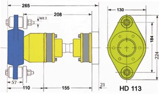 Hydradrive Typ Hd-113 Homokinetisches Antriebsystem, Satz, Mit Staudrucklager, Homokinetische Welle Und Adapterflansch