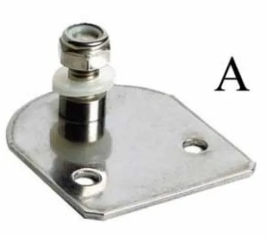 Montageplatte aus Edelstahl (45 x 35 mm, 8 mm, Stift, A)