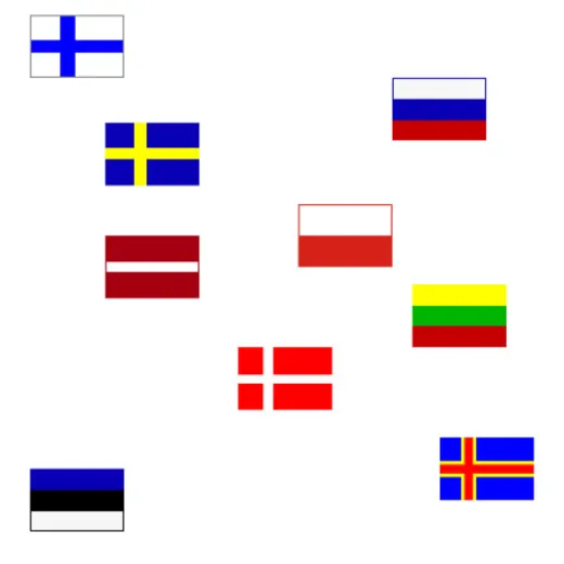 Nationalflagge PES 200x300mm Finnland SB-Pack