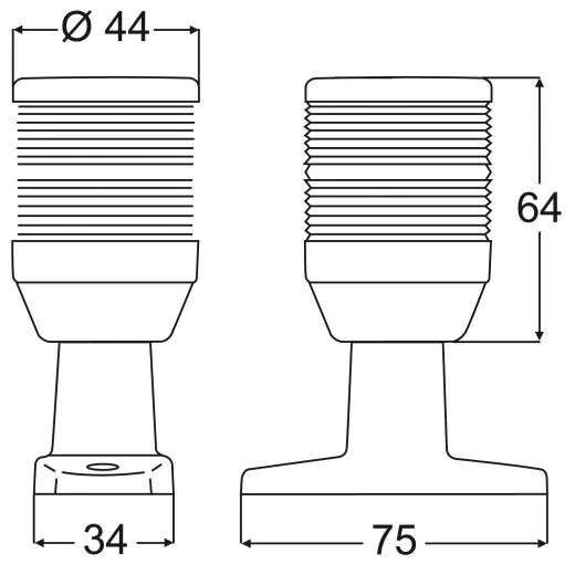 NaviLED weiß 360° Stab 6" schwarz
