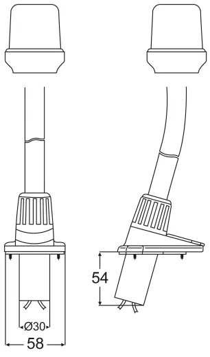 NaviLED weiß 360° Stab fix 24" schwarz
