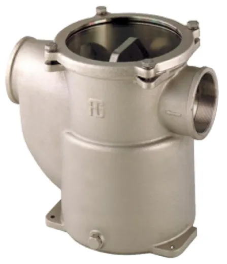 Nickel-Besch. Bronze Kühlwasserfilter (Robust) Mit Niro 316 Sieb, 1/2", H=117mm, 2400l/Std