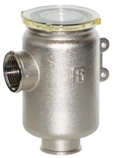 Nickel-Beschichteter Messing Kühlwasserfilter Mit Niro 316 Sieb, 1/2, H=105mm, 2250l/Std