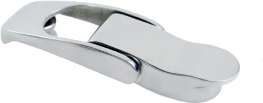 Niro Backskistenverschluß Mit Federendem Bügel, A=82mm, B=25mm, C=15mm