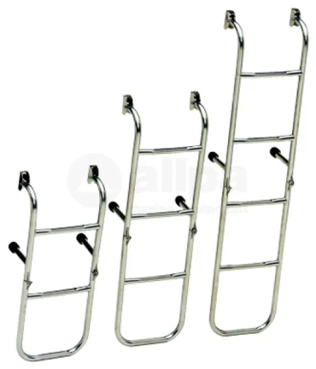 Niro Badeleiter, 5-Stufen, Mit Festen Distanzhaltern, Abm. Ausgeklappt 260x1040mm, Rohr Ø20mm