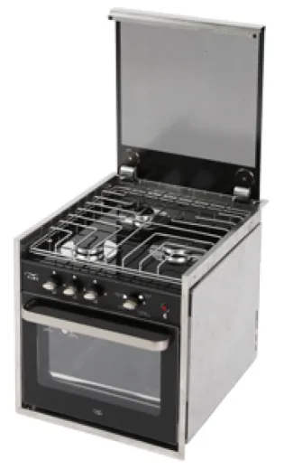 Niro Einbau-Ofen Mit 3-Flammiger Kochplatte, Glastop Und Ofen + Grill