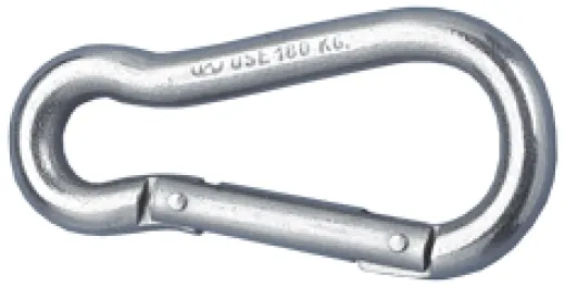 Niro Karabinerhaken, Ø6mm, H=60mm (Bruchlast 320kg)