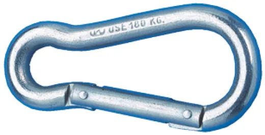 Niro Karabinerhaken, Ø8mm, H=80mm (Bruchlast 800kg)