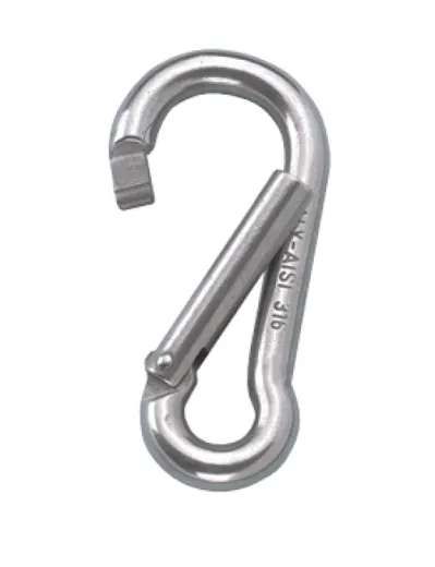 Niro Karabinerhaken Asymmetrisch, Ø8mm, L=80mm, Öffnung 22mm