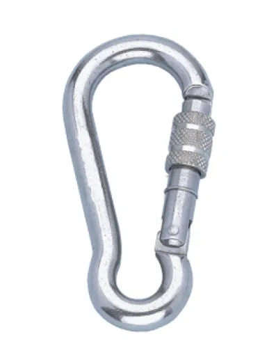 Niro Karabinerhaken Mit Schraubsicherung, Ø10mm, L=100mm (Bruchlast 1200kg)