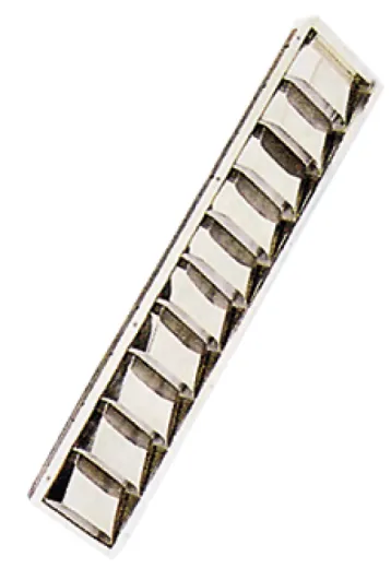 Niro Lüftungblech Louvre, 505x89x27mm (Einbaumaße), 528x112mm (Außenmaße)