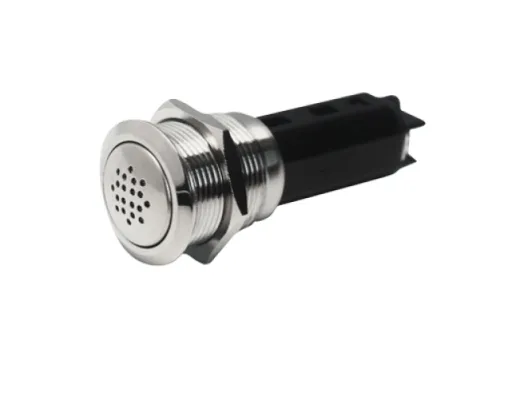 Niro Punkt Led Alarmsignal, On/Off, 12v, Ring Ø22mm, Bohrloch Ø19mm, Einbautiefe 54mm, Rot Led