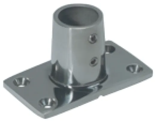 Niro Relingsfuß 90°, Ø22,25mm Mit Geraden Ecken 76x43mm