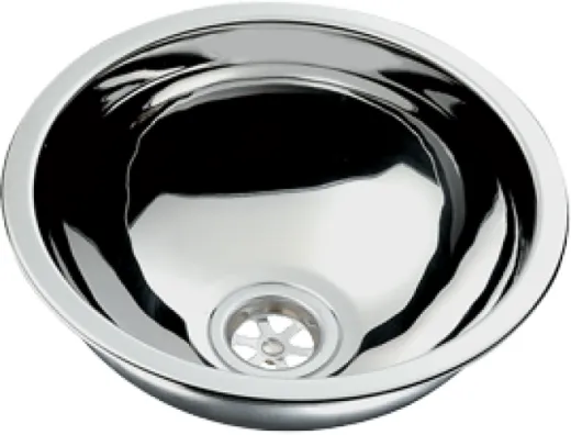 Niro Spülbecken, Rund, Außenmaß Ø290mm, Tiefe 120mm