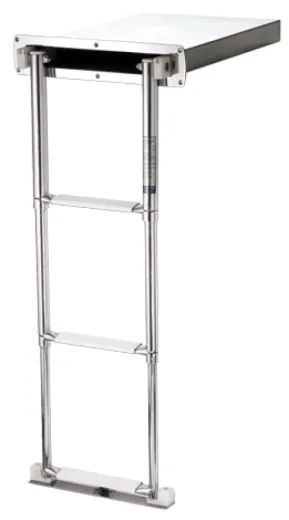 Niro Teleskopische Badeleiter In Kassette, 3-Stufen Stufen Mit Kunststoff Bekleidet