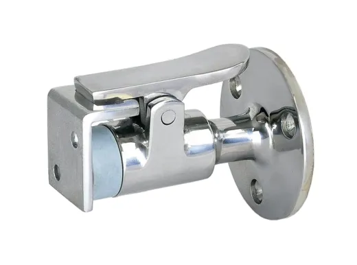 Niro Türfeststeller Mit Fanghaken Und Integriertem Türpuffer, A=61mm, B=17mm, C=50mm, D=30mm