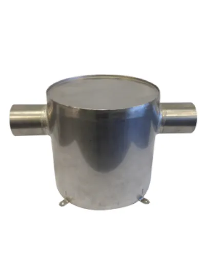 Niro Wassersammler, Vertikal, Schlauchanschluß Ø75mm, H=300mm, Ø300mm