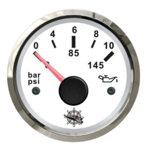 Oil pressure indicator 0/10 bar white/g