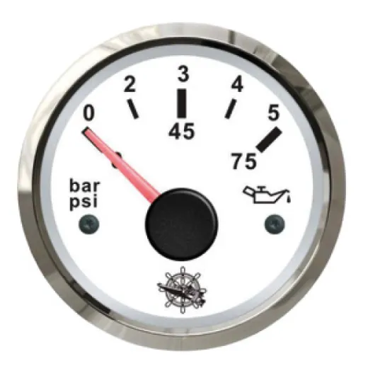 Oil pressure indicator 0/5 bar white/gl